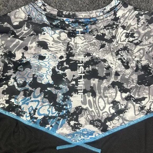 Huk Fishing Shirt Mens Small Icon X Tide Change Geometric Lightweight Outdoor - Picture 2 of 8